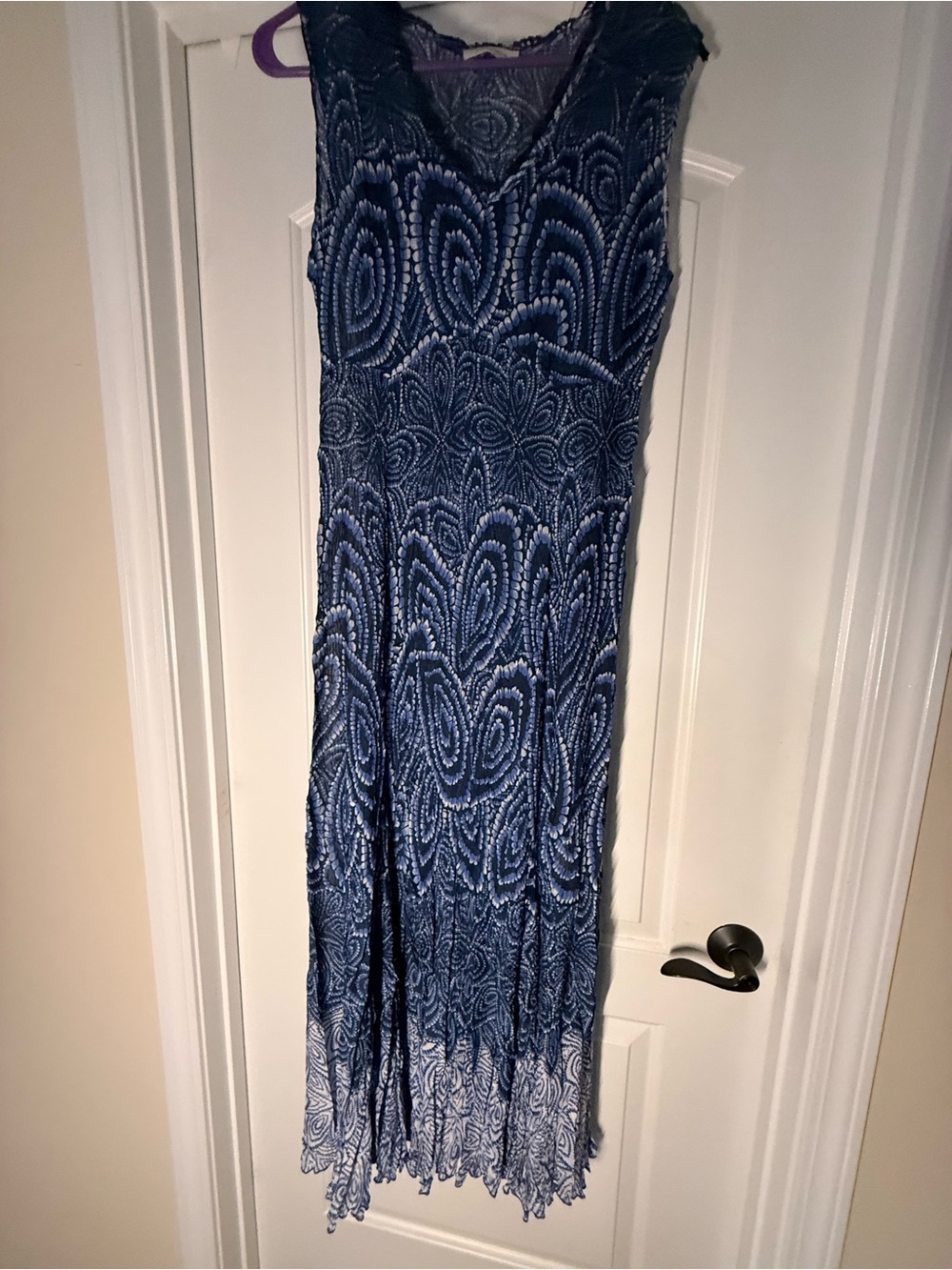 Sleeveless Blue Lace Maxi Dress for Women